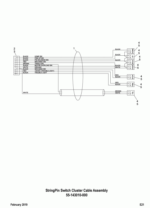 StringPin Switch Cluster Cable Assembly 55-143010-000